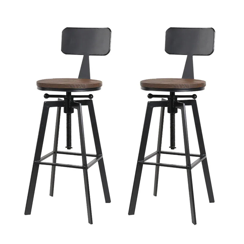 Artiss Bar Stools Kitchen Counter Chairs Vintage Metal Chairs x2 - Mekamart Australia