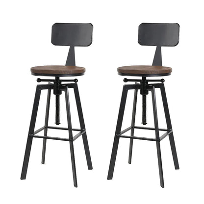 Artiss Bar Stools Kitchen Counter Chairs Vintage Metal Chairs x2 - Mekamart Australia