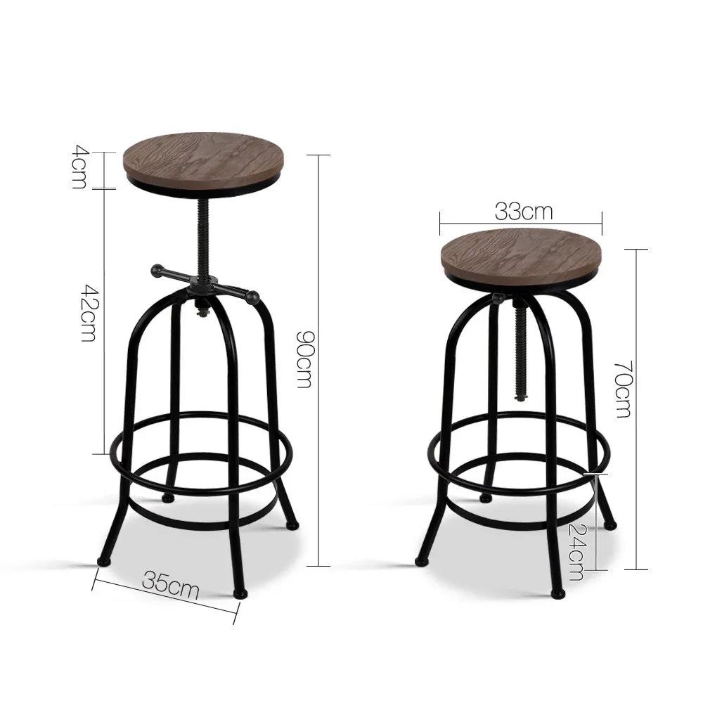 Artiss Bar Stools Adjustable Wood Chairs - Mekamart Australia