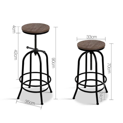 Artiss Bar Stools Adjustable Wood Chairs - Mekamart Australia