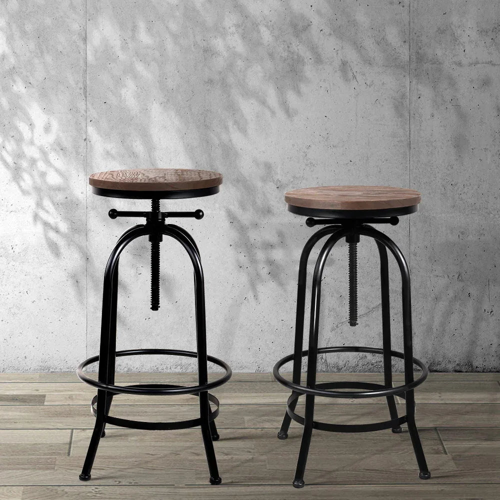 Artiss Bar Stools Adjustable Wood Chairs - Mekamart Australia