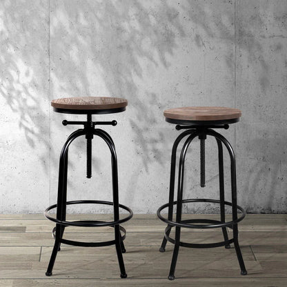 Artiss Bar Stools Adjustable Wood Chairs - Mekamart Australia
