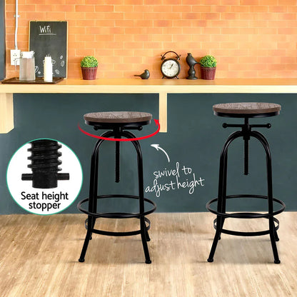Artiss Bar Stools Adjustable Wood Chairs - Mekamart Australia