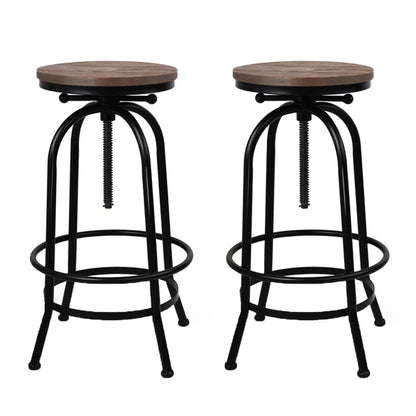 Artiss 2x Bar Stools Adjustable Wood Chairs - Mekamart Australia
