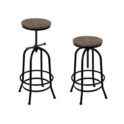 Artiss 4x Bar Stools Kitchen Dining Chairs Adjustable Wooden Vintage Stool - Mekamart Australia
