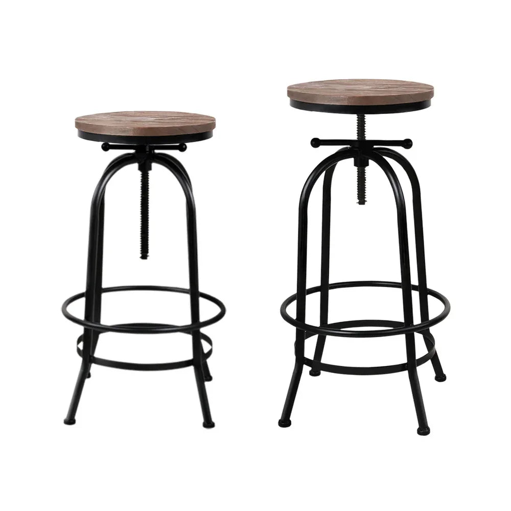 Artiss 4x Bar Stools Kitchen Dining Chairs Adjustable Wooden Vintage Stool - Mekamart Australia