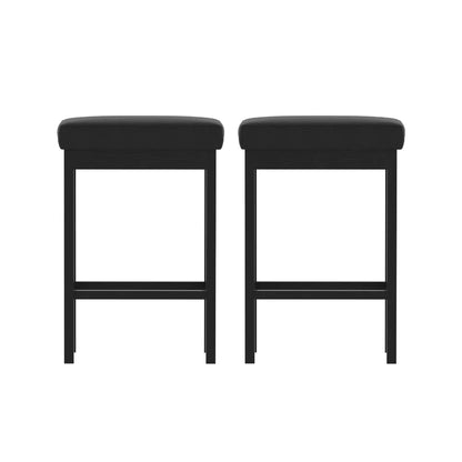 2x Artiss Metal Bar Stools PU Seat Dining Counter Chairs - Mekamart Australia