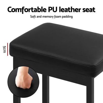 2x Artiss Metal Bar Stools PU Seat Dining Counter Chairs - Mekamart Australia