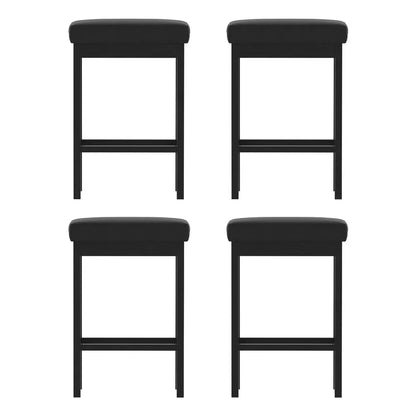 A Set of 4 Artiss Metal Bar Stools PU Seat Dining Counter Chairs - Mekamart Australia