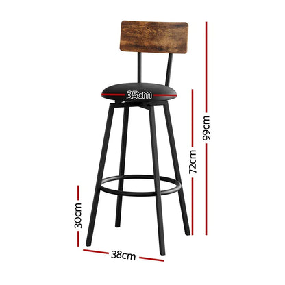 Artiss 4X Industrial Bar Stools Upholstered Counter Chairs Steel Frame Anti-Scratch - Mekamart Australia