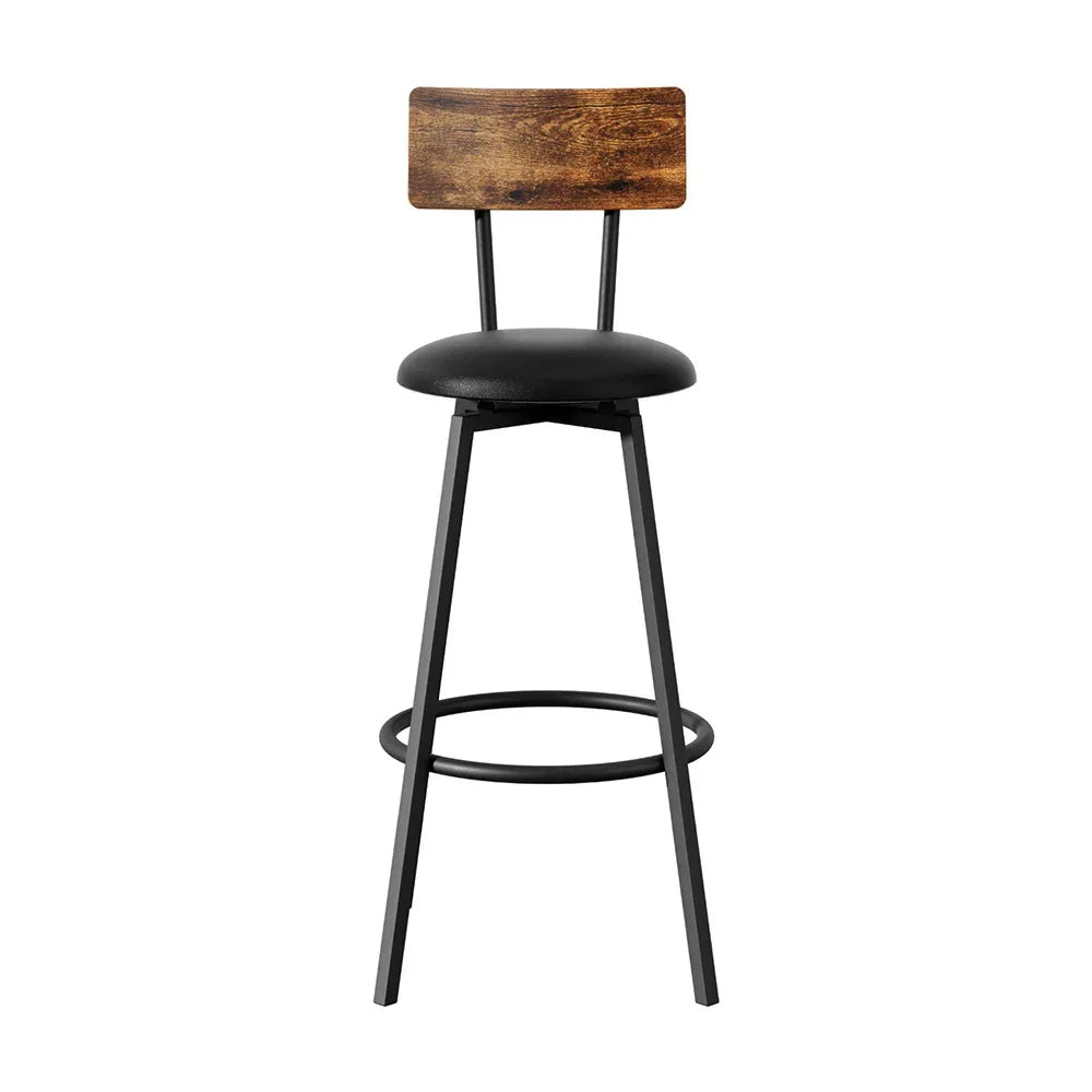 Artiss 4X Industrial Bar Stools Upholstered Counter Chairs Steel Frame Anti-Scratch - Mekamart Australia