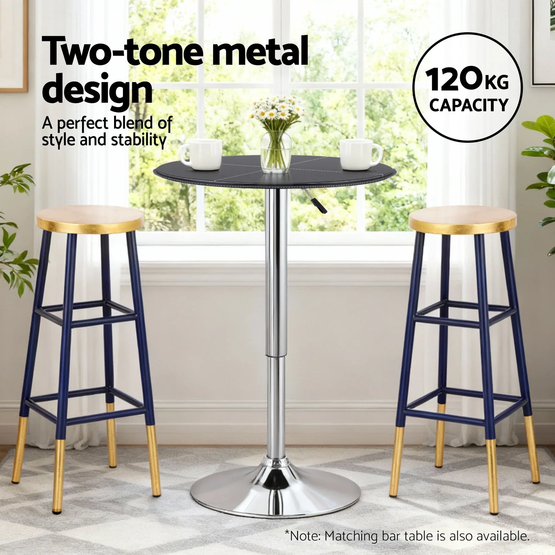 Artiss Bar Stools Metal Gold Navy - Mekamart Australia