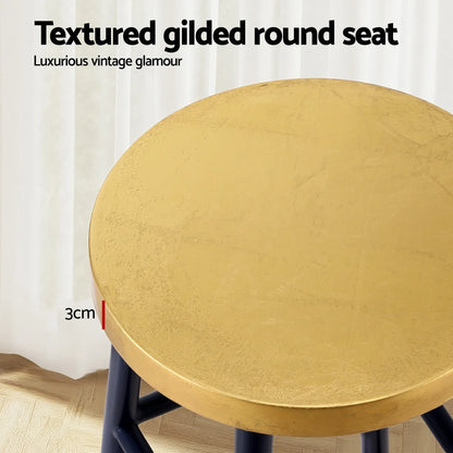 Artiss Bar Stools Metal Gold Navy - Mekamart Australia