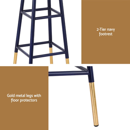 Artiss Bar Stools Metal Gold Navy - Mekamart Australia
