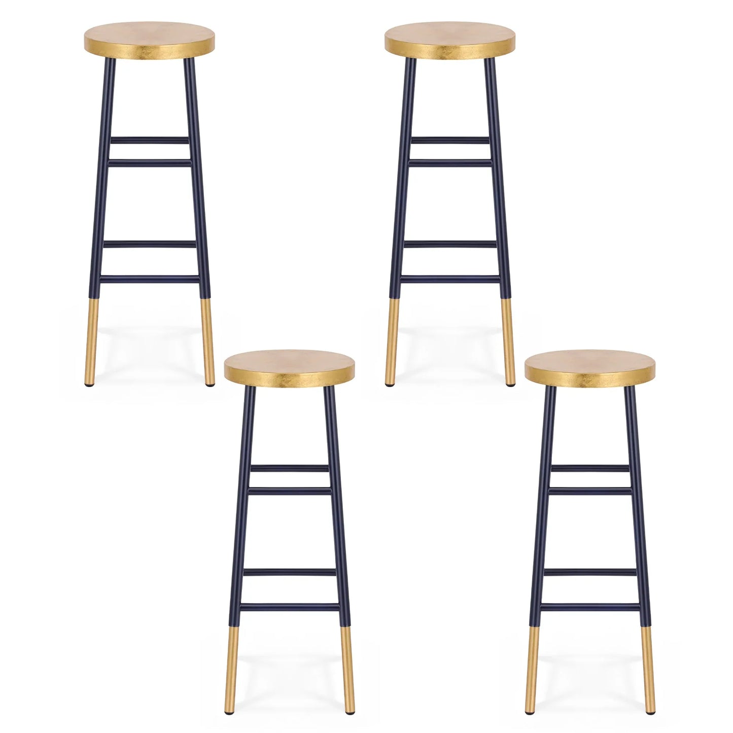 Artiss 4x Bar Stools Metal Gold Navy
