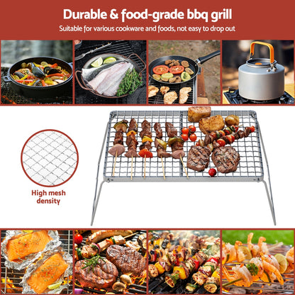 Grillz Portable BBQ Grill Charcoal Smoker Foldable Camping Outdoor