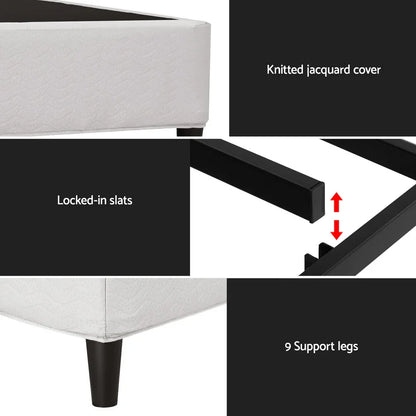 Artiss Bed Frame Double Size Metal Grey MASON - Mekamart Australia