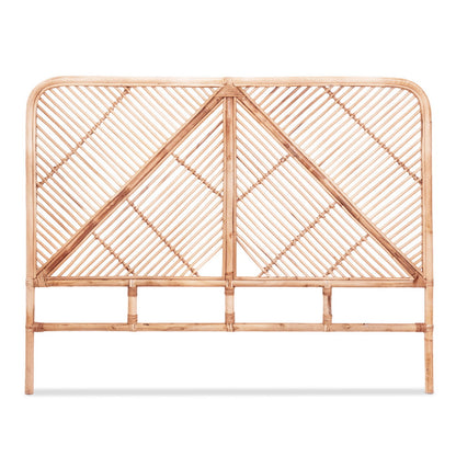 Artiss Bed Headboard Double Bedhead Rattan - FRED Pine