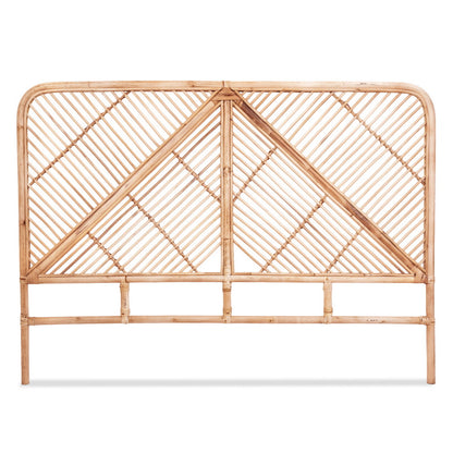 Artiss Bed Headboard Queen Bedhead Rattan - FRED Pine