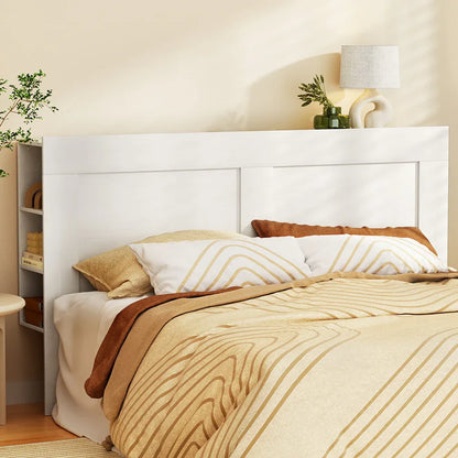 Artiss Bed Head Headboard King with Shelves - CABI White - Mekamart Australia