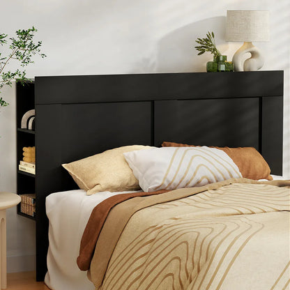 Artiss Bed Head Headboard Queen with Shelves - CABI Black - Mekamart Australia