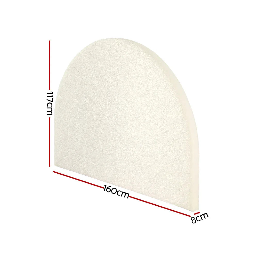 Artiss Bed Head Headboard Bed Frame Queen Boucle - GREI White - Mekamart Australia