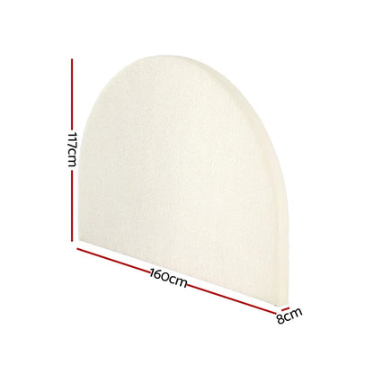 Artiss Bed Head Headboard Bed Frame Queen Boucle - GREI White - Mekamart Australia