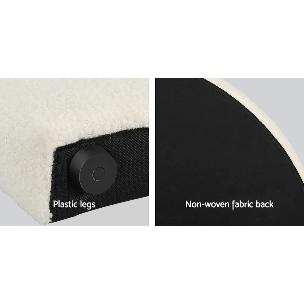 Artiss Bed Head Headboard Bed Frame Queen Boucle - GREI White - Mekamart Australia