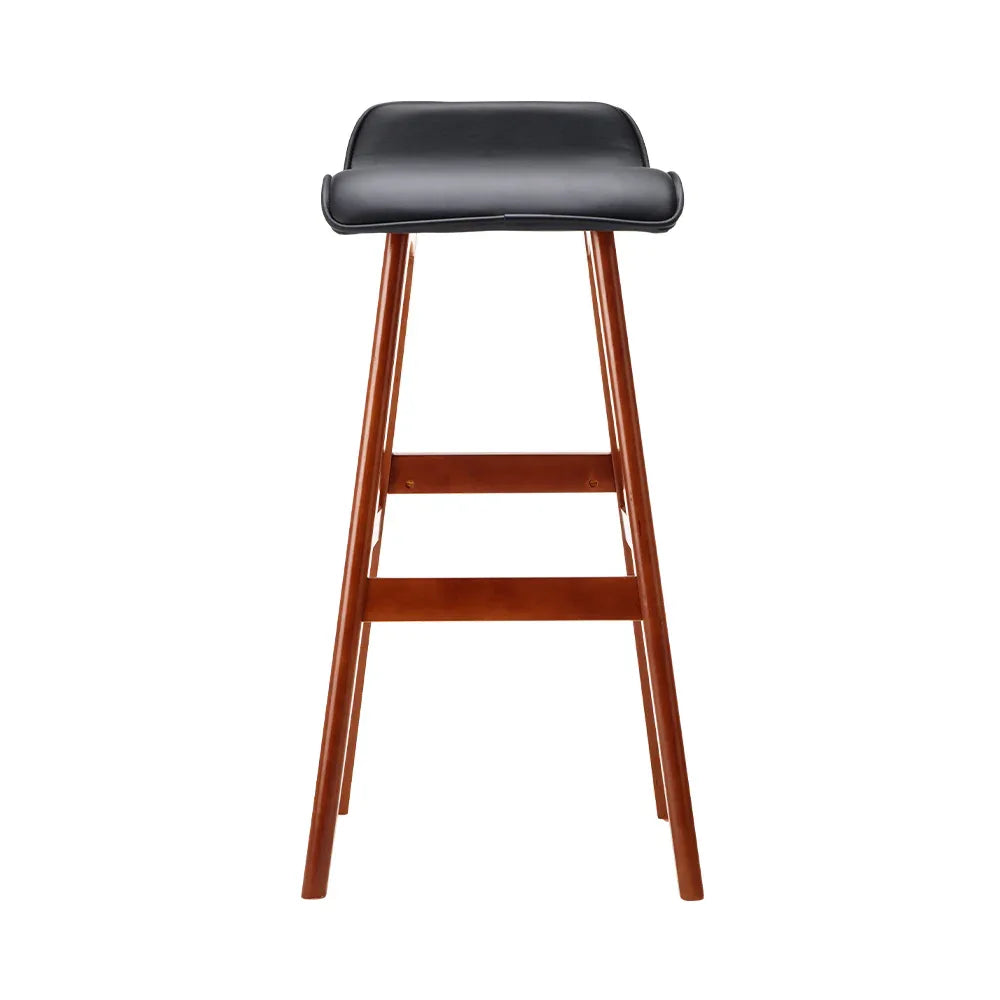 Artiss 2x Bar Stools Wooden Stool Black - Mekamart Australia