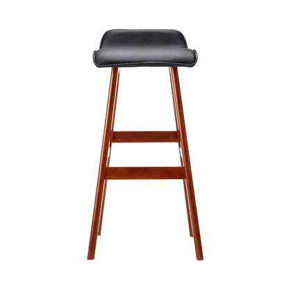 Artiss 2x Bar Stools Wooden Stool Black - Mekamart Australia