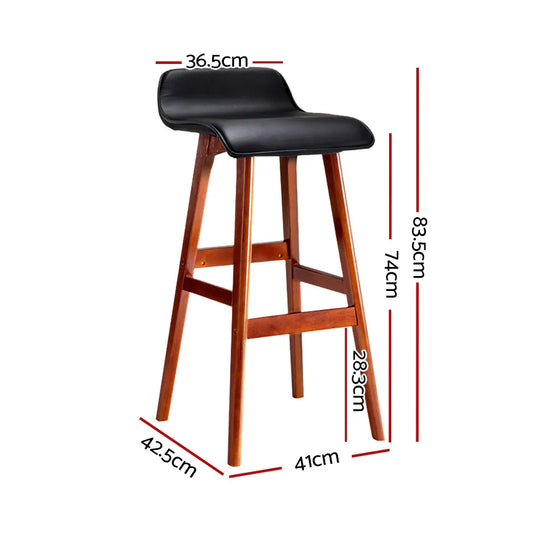 Artiss 4x Bar Stools Wooden Stool Black - Mekamart Australia