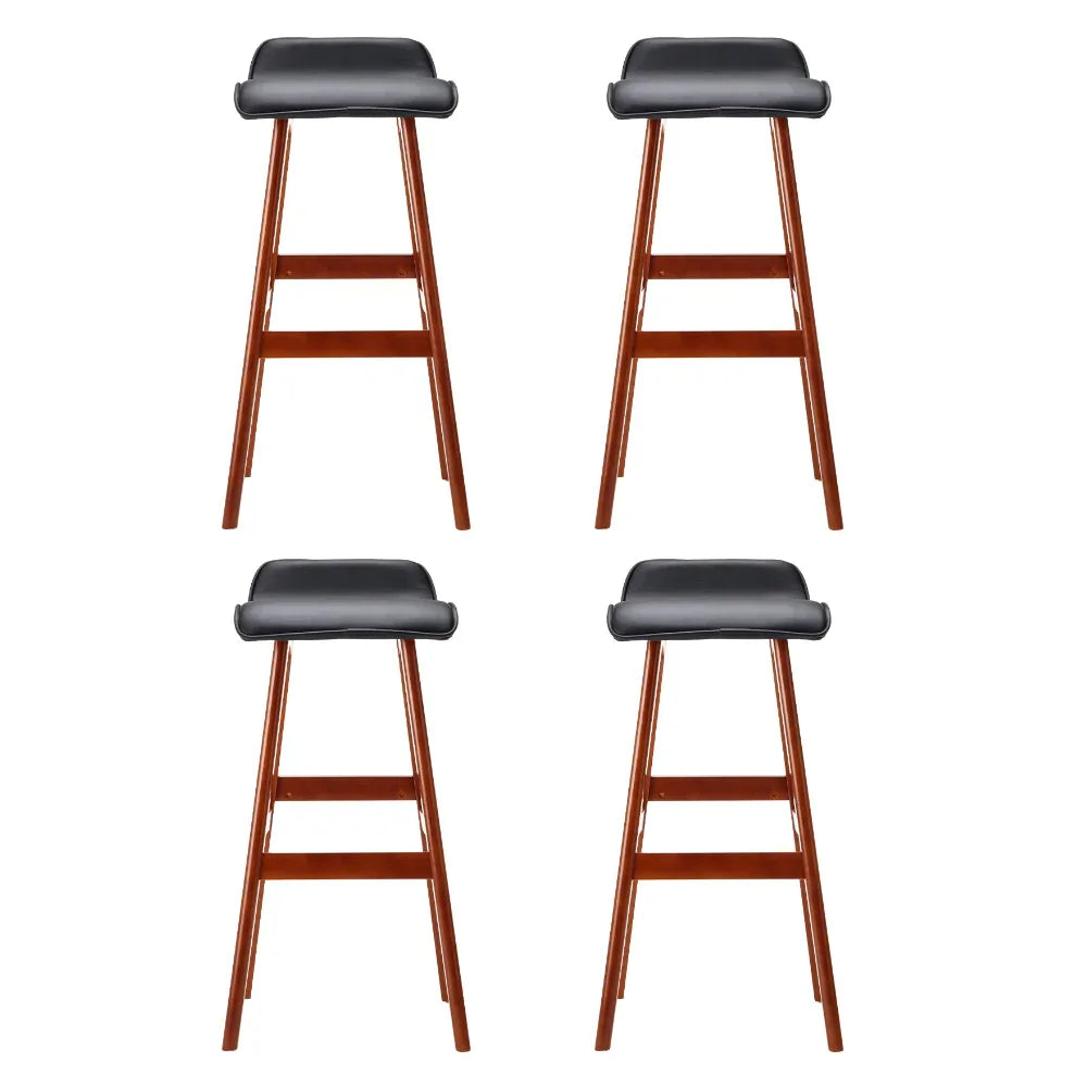 Artiss 4x Bar Stools Wooden Stool Black - Mekamart Australia