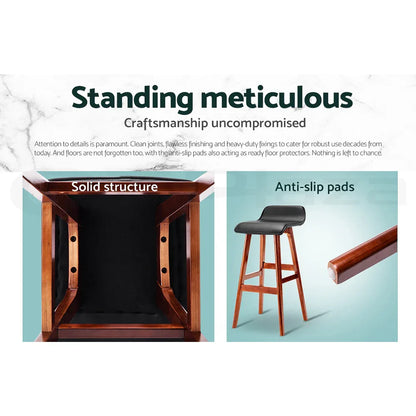 Artiss 4x Bar Stools Wooden Stool Black - Mekamart Australia