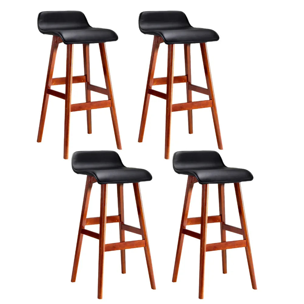 Artiss 4x Bar Stools Wooden Stool Black - Mekamart Australia