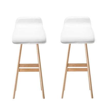 Artiss 2x Bar Stools Wooden Stool White - Mekamart Australia