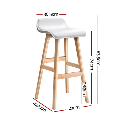 Artiss 4x Bar Stools Wooden Stool White - Mekamart Australia