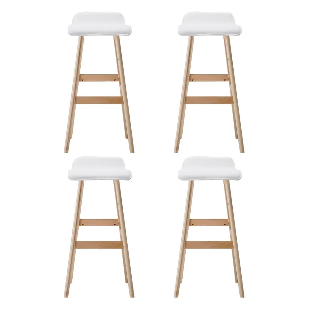 Artiss 4x Bar Stools Wooden Stool White - Mekamart Australia