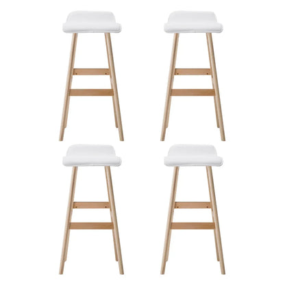 Artiss 4x Bar Stools Wooden Stool White - Mekamart Australia