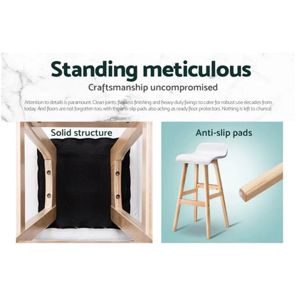 Artiss 4x Bar Stools Wooden Stool White - Mekamart Australia