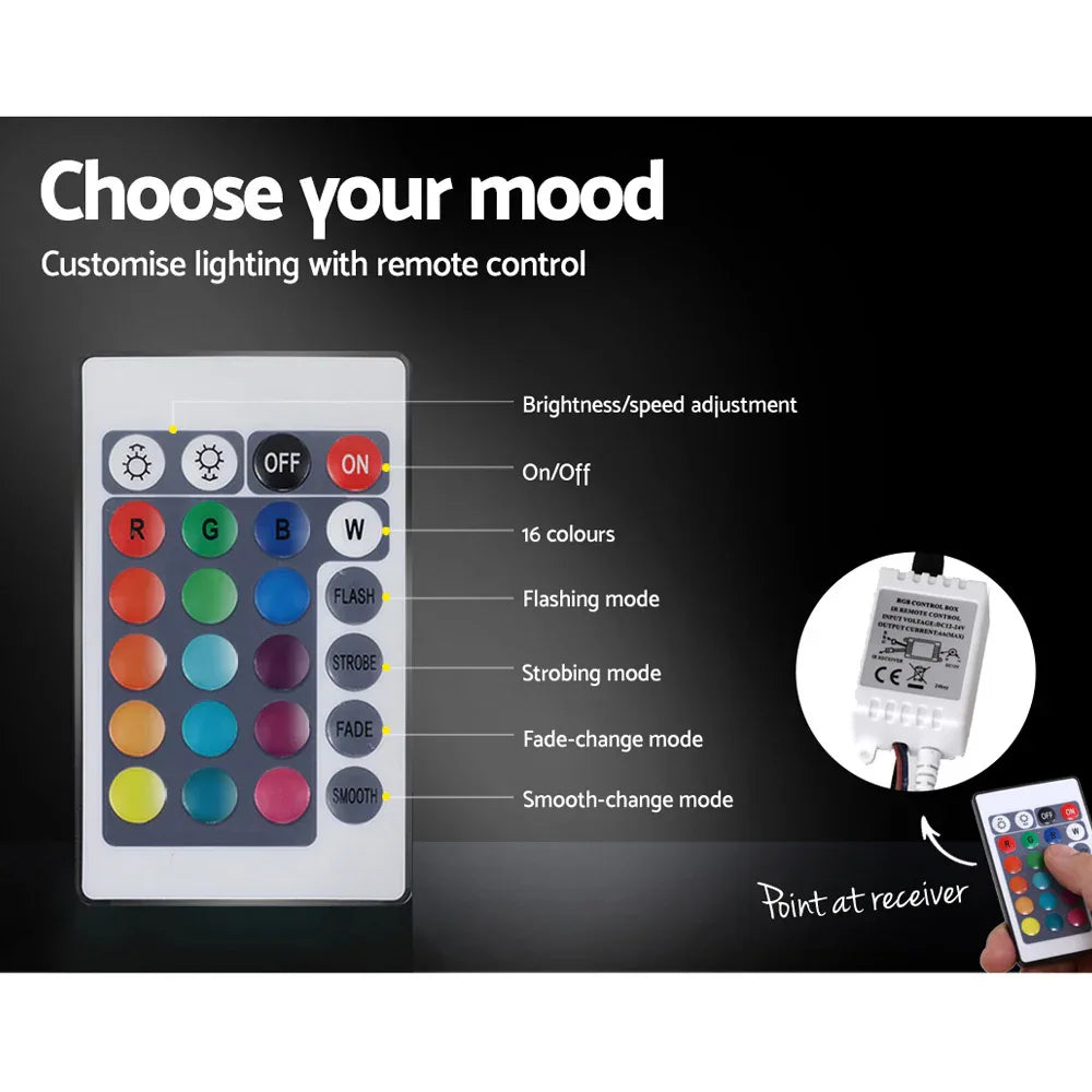 Artiss Bed Frame Double Size LED Gas Lift White LUMI - Mekamart Australia