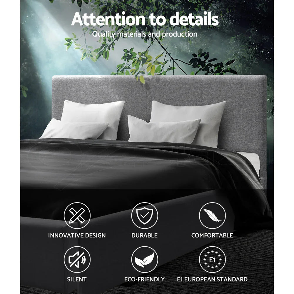 Artiss Bed Frame Double Size Gas Lift Grey NINO - Mekamart Australia