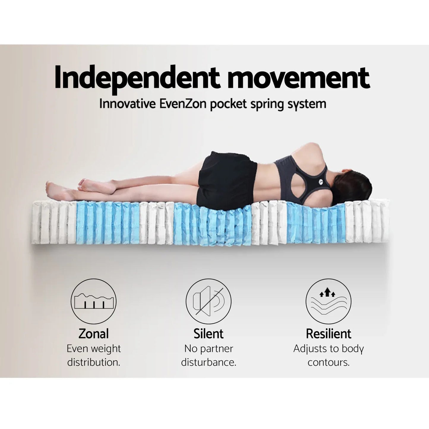 Artiss Bed Frame with 36cm Giselle Mattress Set King Single Gas Lift Base Grey