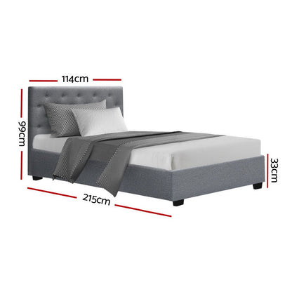 Artiss Bed Frame King Single Size Gas Lift Grey VILA
