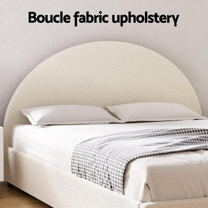 Artiss Bed Frame Gas Lift Strorage Beds Base Platform Boucle Fabric Double ELLA - Mekamart Australia