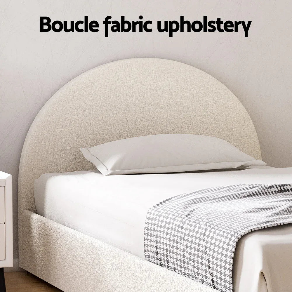 Artiss Bed Frame Gas Lift Strorage Beds Base Platform Boucle Fabric King Single ELLA