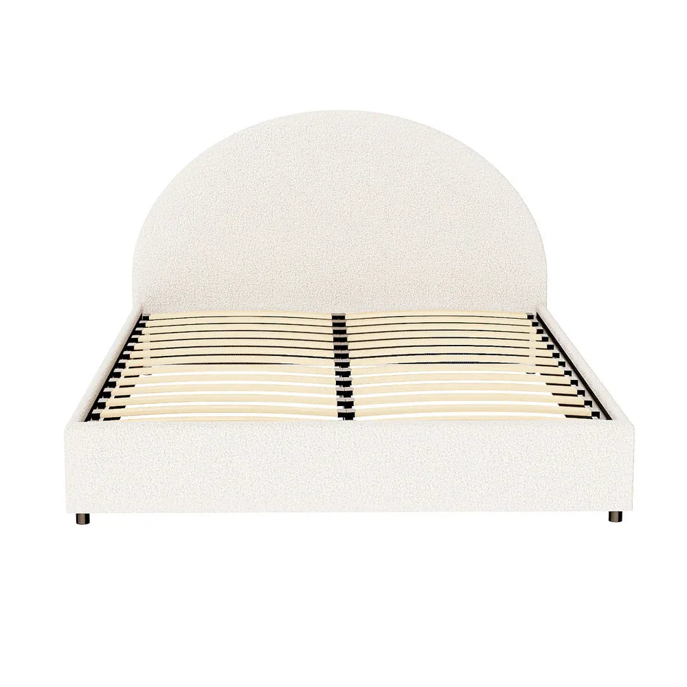 Artiss Bed Frame Gas Lift Strorage Beds Base Platform Boucle Fabric Queen ELLA - Mekamart Australia