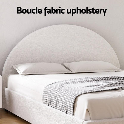 Artiss Bed Frame Gas Lift Strorage Beds Base Platform Boucle Fabric Queen ELLA - Mekamart Australia