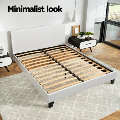 Artiss Bed Frame Queen Size White NEO - Mekamart Australia