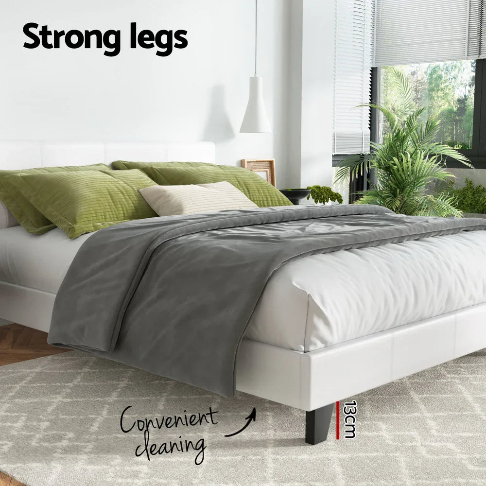 Artiss Bed Frame Queen Size White NEO - Mekamart Australia