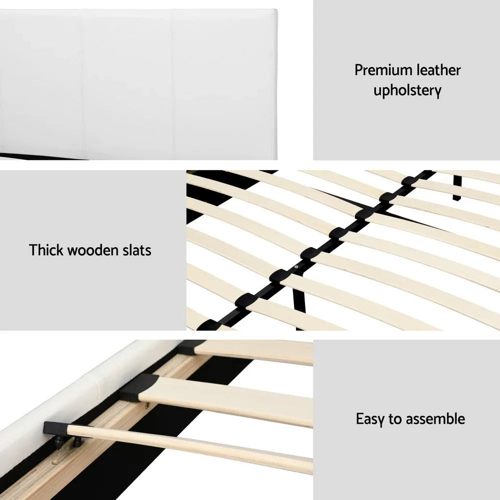 Artiss Bed Frame Queen Size White NEO - Mekamart Australia